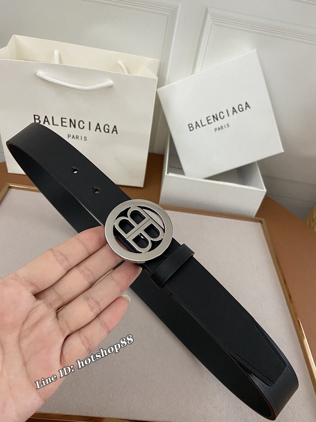 Balenciaga女士皮帶 巴黎世家雙面用牛皮腰帶  jjp1256